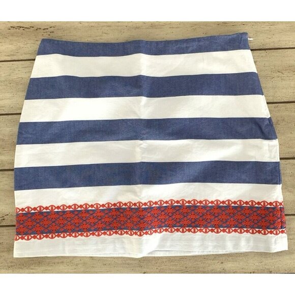 VINEYARD VINES Stripe Skirt Embroidered 6 Ocean Reef Red White Blue Nautical EUC - Picture 1 of 9